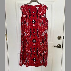 Eva Mendes NY&Co Sleeveless Women's Dress Red Floral, Size: 14, EUC!